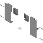 MERIVOBOX держатель фасада, высота K, для внутренних ящиков, левый/правый/ индиум серый матовый