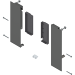 MERIVOBOX держатель фасада, высота E, для внутренних ящиков, левый/правый/ oрион серый, матовый