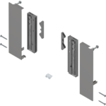 MERIVOBOX держатель фасада, высота E, для высокого внутреннего ящика со вставкой, левый/правый/ индиум серый матовый