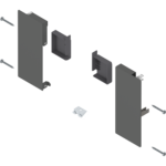 MERIVOBOX держатель фасада, высота K, для внутренних ящиков, левый/правый/ oрион серый, матовый