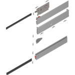 Однодверная конструкция, направляющая дверного модуля (Комплект), НД=600 мм, лев.