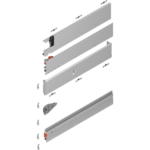 Двухдверная конструкция, направляющая дверного модуля (Комплект), НД=675 мм, лев.