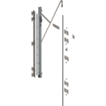 Двухдверная конструкция, несущий шарнирный профиль (Комплект), с TIP-ON, лев.