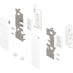 LEGRABOX, держатель фасада, высота C, для высоких внутренних ящиков со вставкой, левый/правый, включая все загл., белый шёлк Белый шелк, матовый