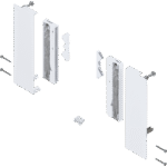 MERIVOBOX держатель фасада, высота E, для высокого внутреннего ящика со вставкой, левый/правый Белый шелк, матовый