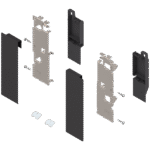 LEGRABOX держатель фасада, высота C, для выс. внутр. ящика с релингом, левый/правый Терра-черный, матовый