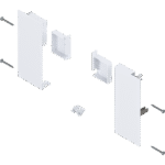 MERIVOBOX держатель фасада, высота K, для внутренних ящиков, левый/правый Белый шелк, матовый