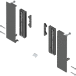 MERIVOBOX держатель фасада, высота E, для высокого внутреннего ящика со вставкой, левый/правый Орион серый, матовый