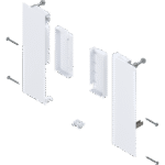 MERIVOBOX держатель фасада, высота E, для внутренних ящиков, левый/правый/ Белый шелк, матовый